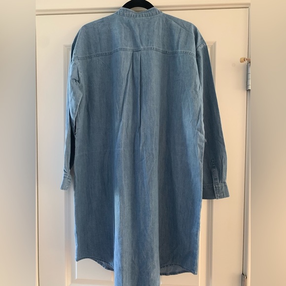 NWT Eileen Fisher Mandarin Collar Denim Tencel Dress SZ S - Picture 10 of 16